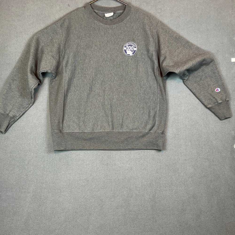 Champion Sweatshirt Heavy Reverse Weave Gray- Size Large 100th Anniversa…